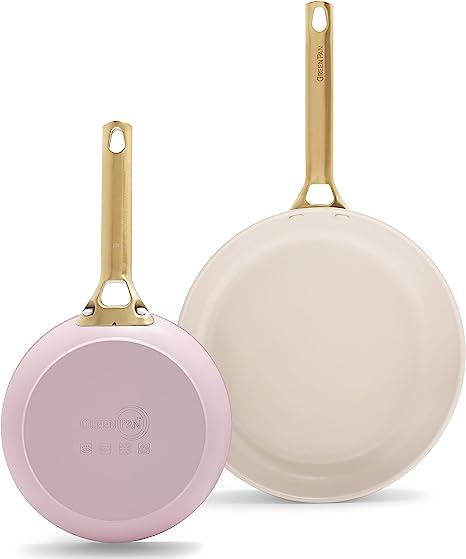 GreenPan Reserve Pink and Gold Frying Pans