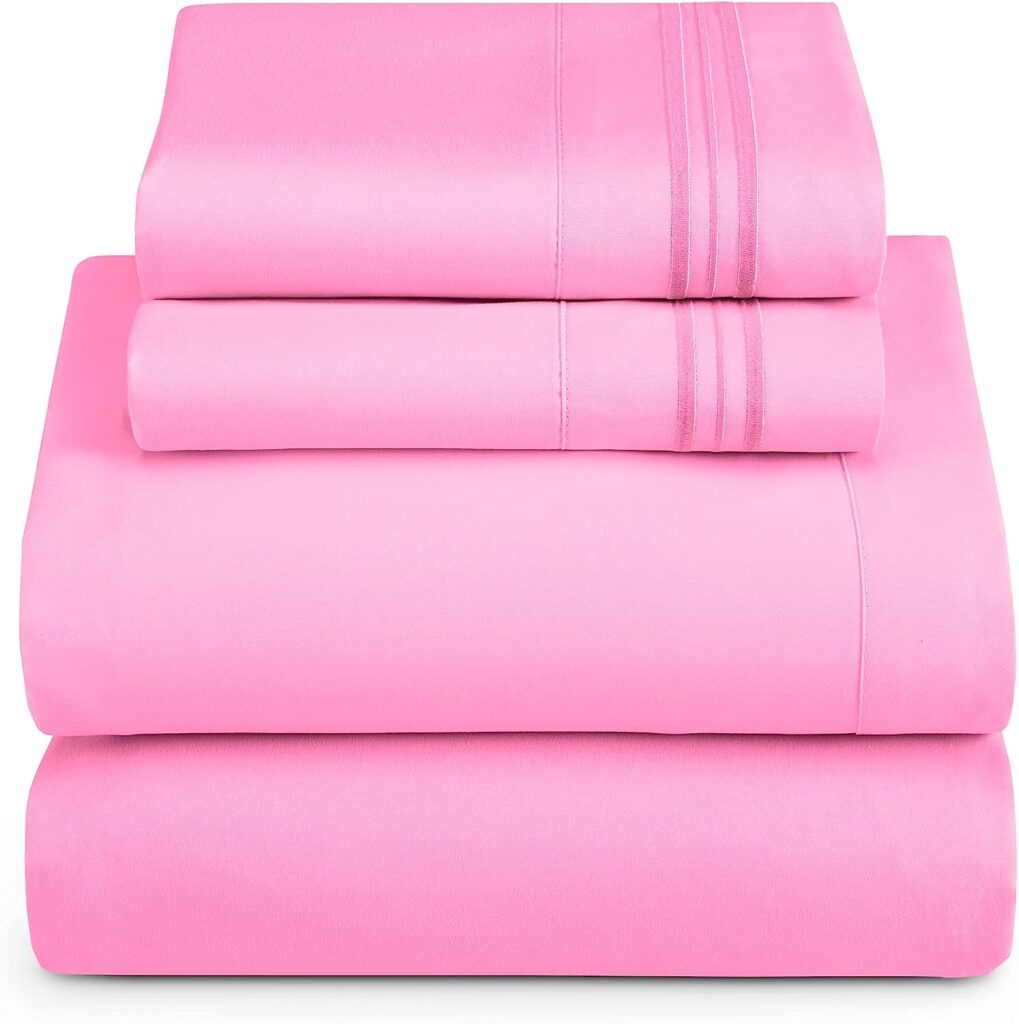 Hearth & Harbor 4 Piece Bedsheet Set, Barbie Pink