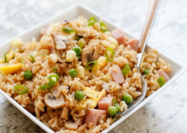 Ham Fried Rice with Vegetables