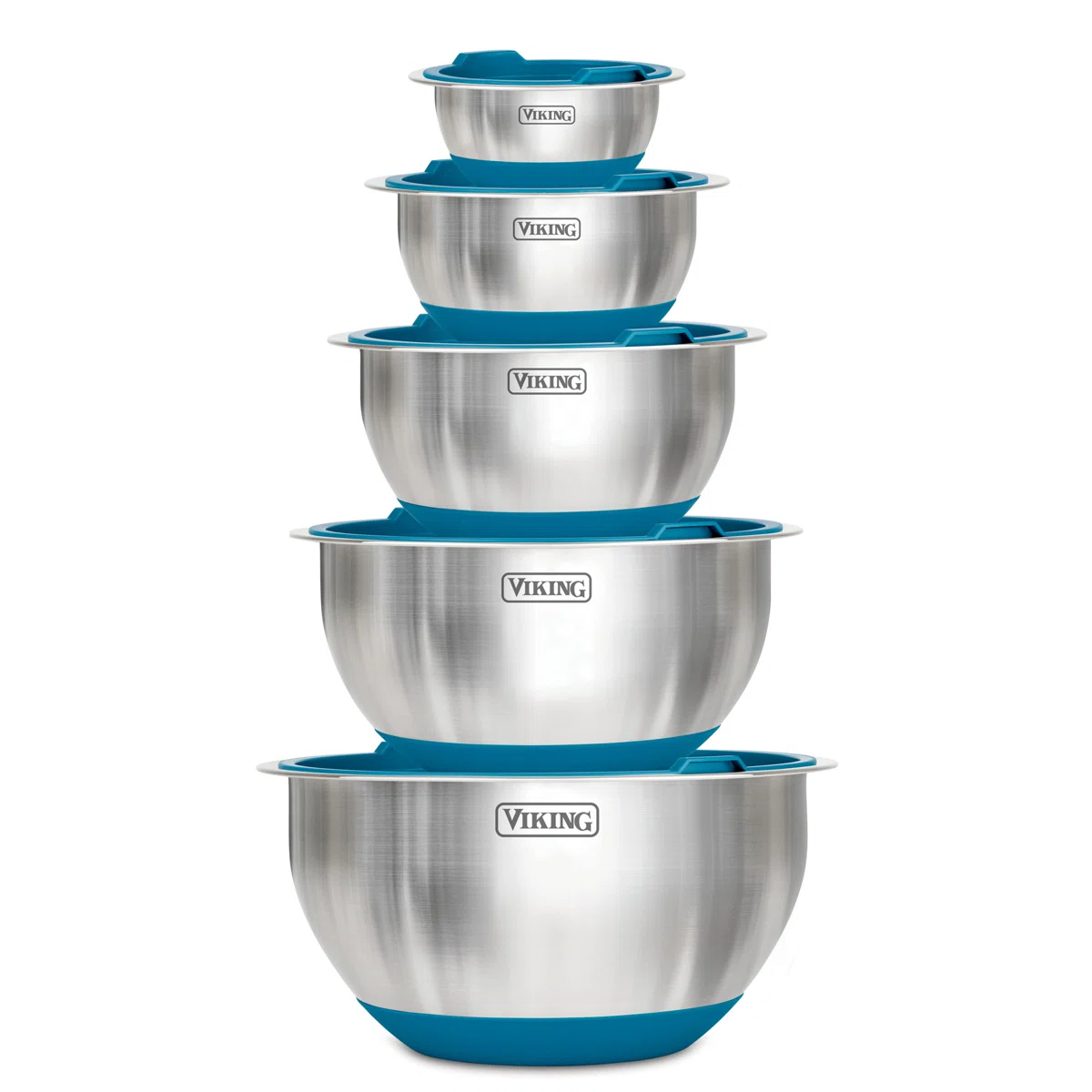 Viking  Stainless Steel Blue Lid Set