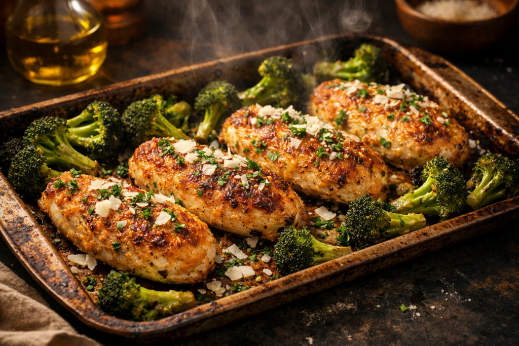 Parmesan Chicken and Broccoli Bake