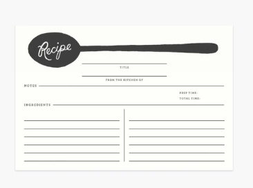 Recipe Card Charcoal Spoon